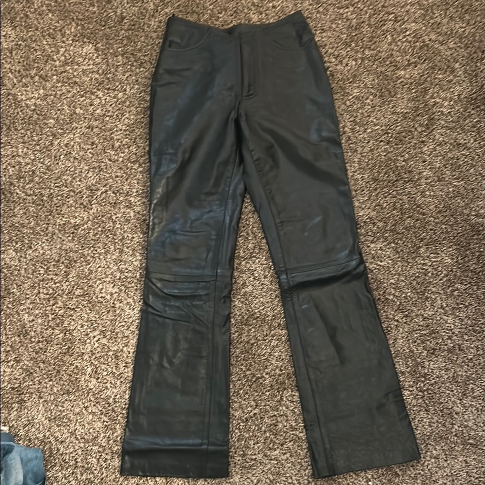Maxima Black Leather Pants